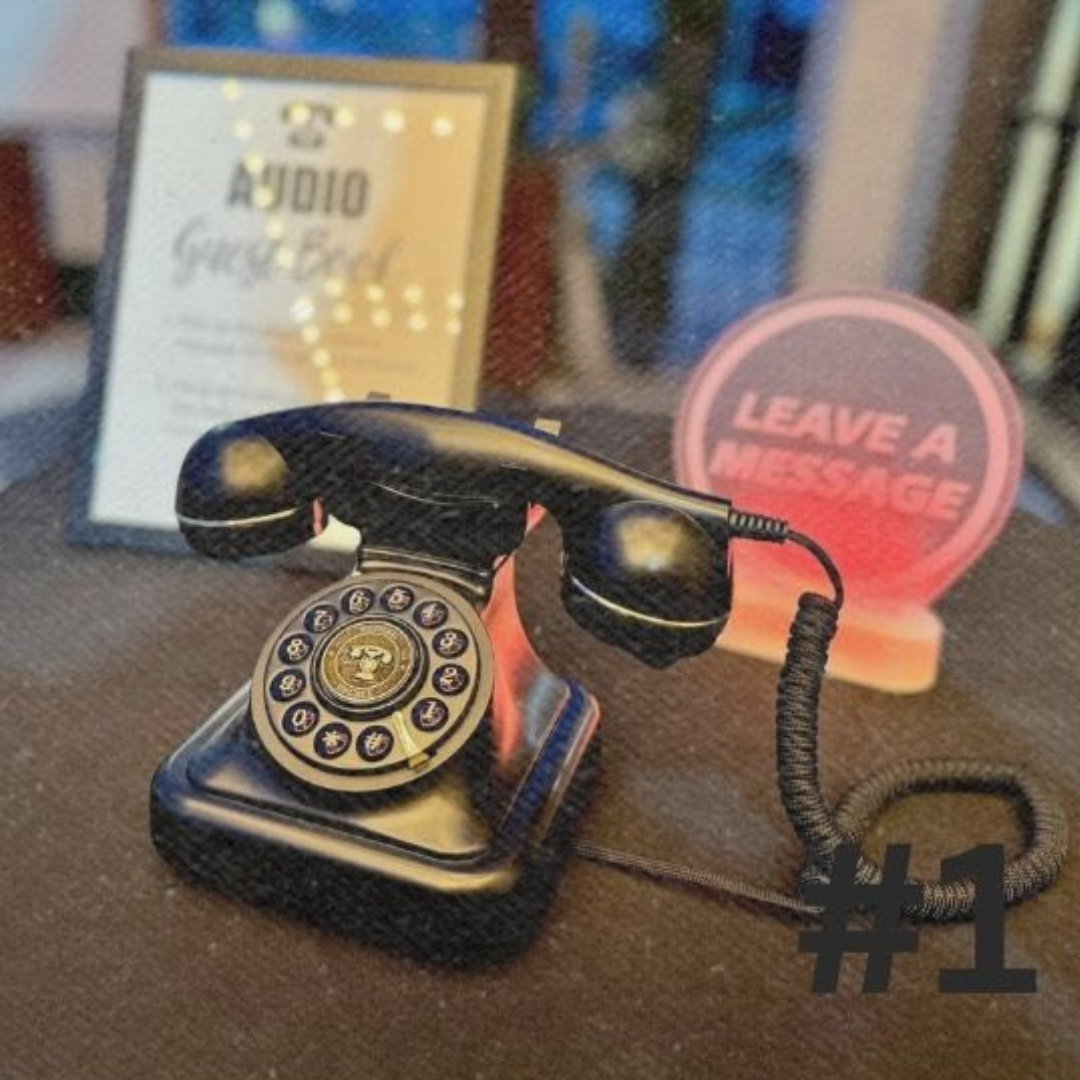 EC Entertainment Telephone Booth and Guest Book with phone